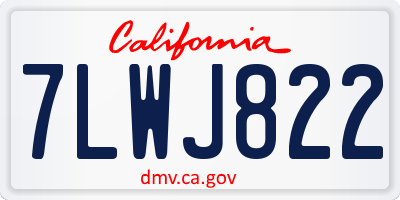 CA license plate 7LWJ822