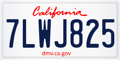 CA license plate 7LWJ825