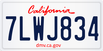 CA license plate 7LWJ834