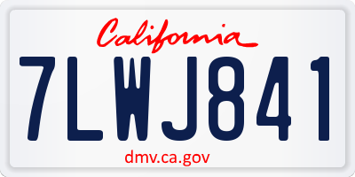 CA license plate 7LWJ841
