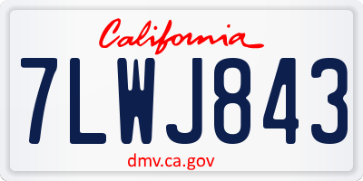 CA license plate 7LWJ843