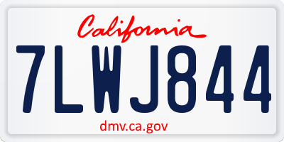 CA license plate 7LWJ844