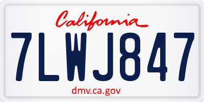 CA license plate 7LWJ847