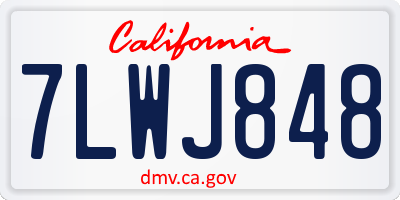CA license plate 7LWJ848