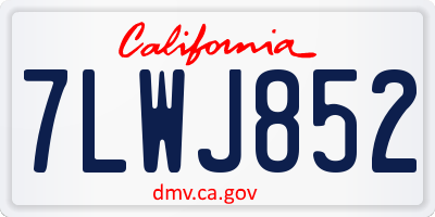 CA license plate 7LWJ852