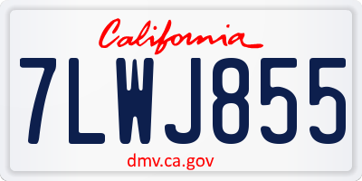 CA license plate 7LWJ855