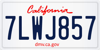 CA license plate 7LWJ857