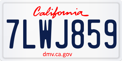 CA license plate 7LWJ859