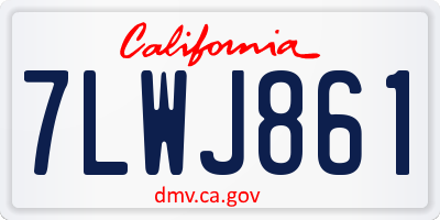 CA license plate 7LWJ861