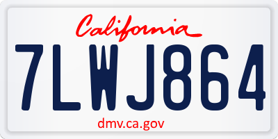 CA license plate 7LWJ864