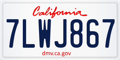 CA license plate 7LWJ867