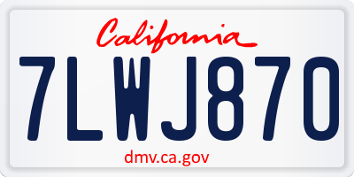 CA license plate 7LWJ870