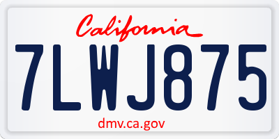 CA license plate 7LWJ875