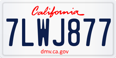 CA license plate 7LWJ877