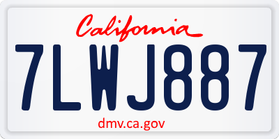 CA license plate 7LWJ887
