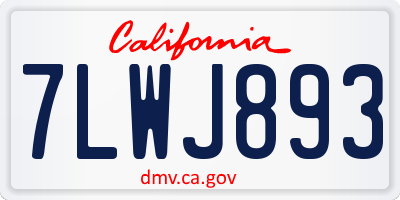CA license plate 7LWJ893
