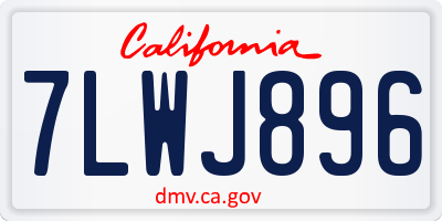 CA license plate 7LWJ896