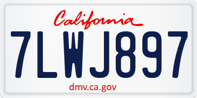 CA license plate 7LWJ897