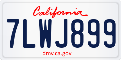 CA license plate 7LWJ899