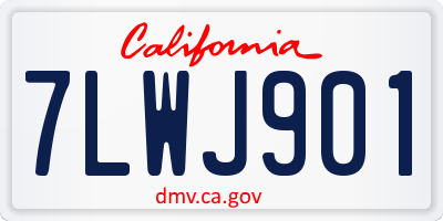 CA license plate 7LWJ901