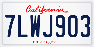 CA license plate 7LWJ903