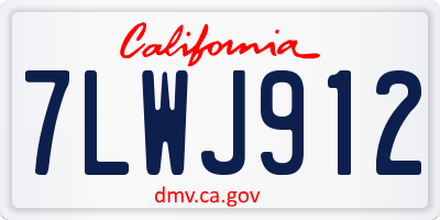 CA license plate 7LWJ912