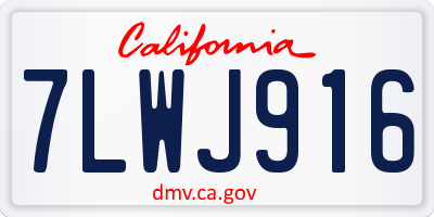 CA license plate 7LWJ916