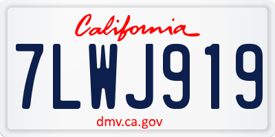 CA license plate 7LWJ919