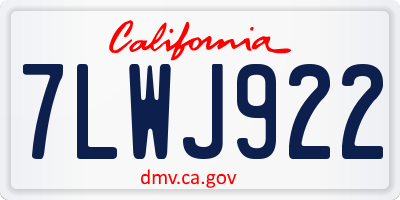 CA license plate 7LWJ922
