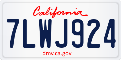CA license plate 7LWJ924