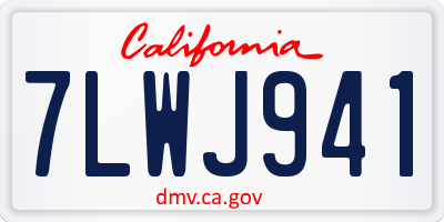 CA license plate 7LWJ941