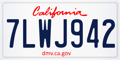 CA license plate 7LWJ942