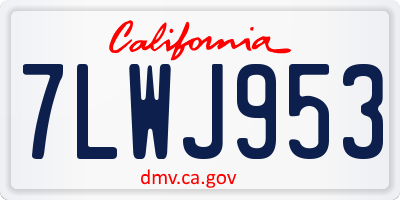 CA license plate 7LWJ953
