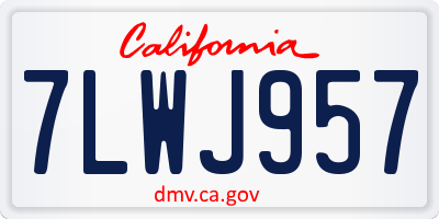CA license plate 7LWJ957