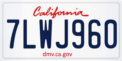 CA license plate 7LWJ960