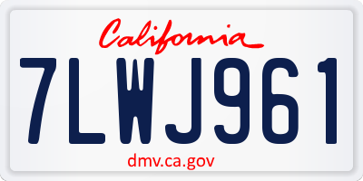 CA license plate 7LWJ961