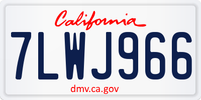 CA license plate 7LWJ966