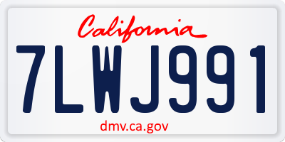 CA license plate 7LWJ991