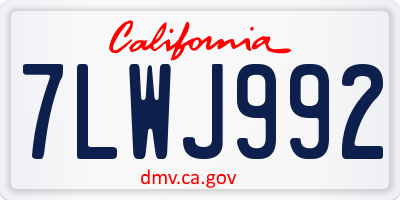 CA license plate 7LWJ992