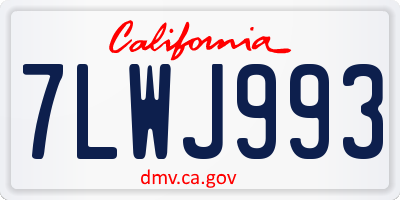 CA license plate 7LWJ993