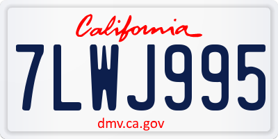 CA license plate 7LWJ995