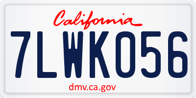 CA license plate 7LWK056