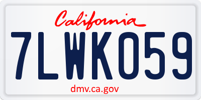 CA license plate 7LWK059