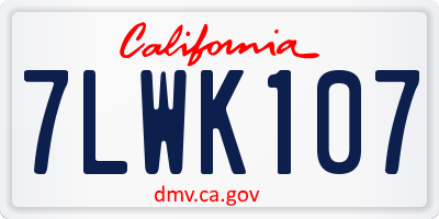 CA license plate 7LWK107