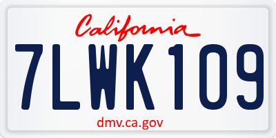 CA license plate 7LWK109