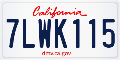 CA license plate 7LWK115