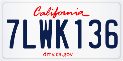 CA license plate 7LWK136
