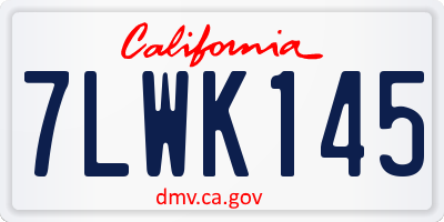 CA license plate 7LWK145