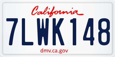 CA license plate 7LWK148