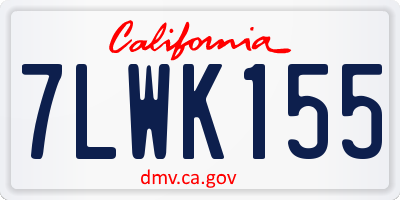 CA license plate 7LWK155